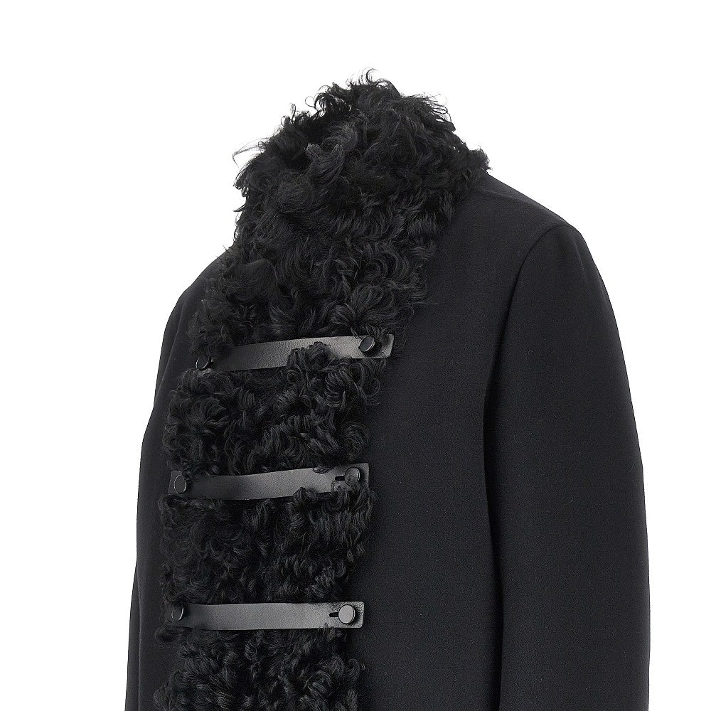 Cappotto in lana con finiture in montone