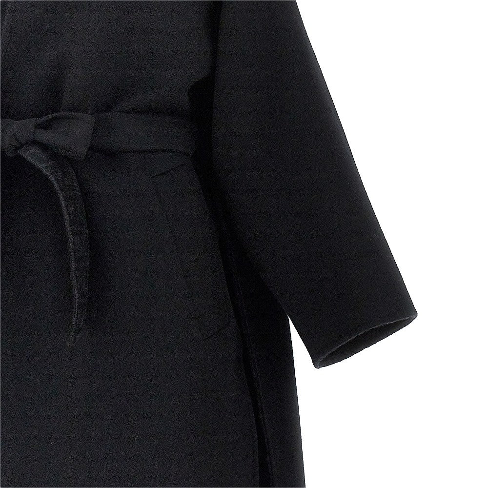 Double wool coat with belt