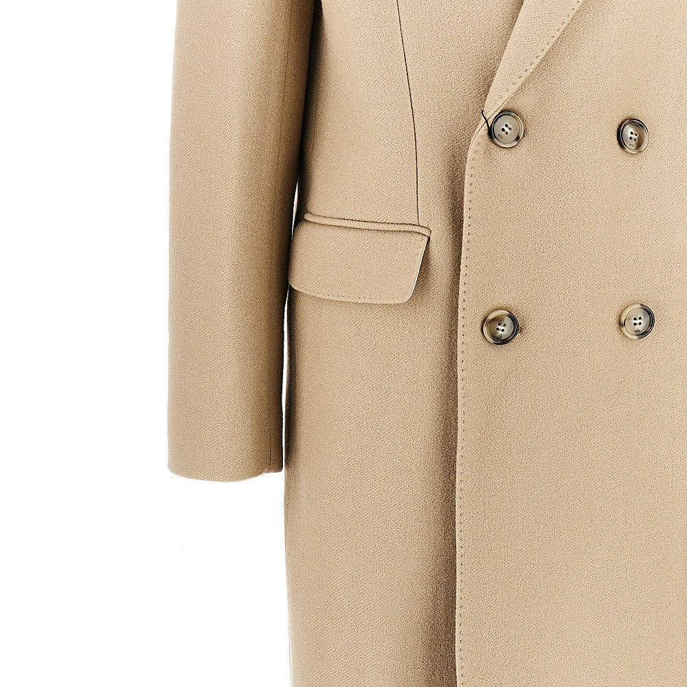 Cappotto doppiopetto in gabardine di lana