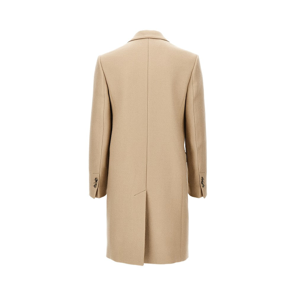 Cappotto doppiopetto in gabardine di lana