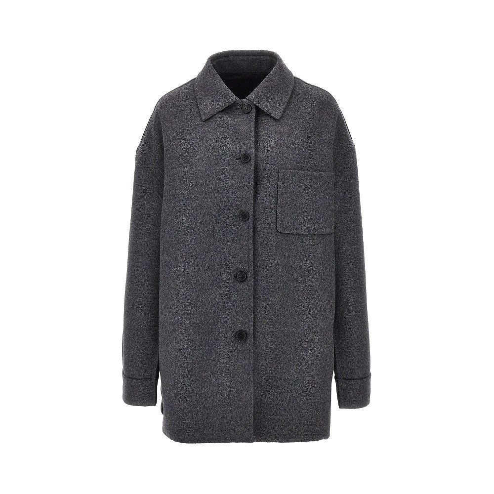 Overshirt reversibile in Cashwool e Re-Nylon