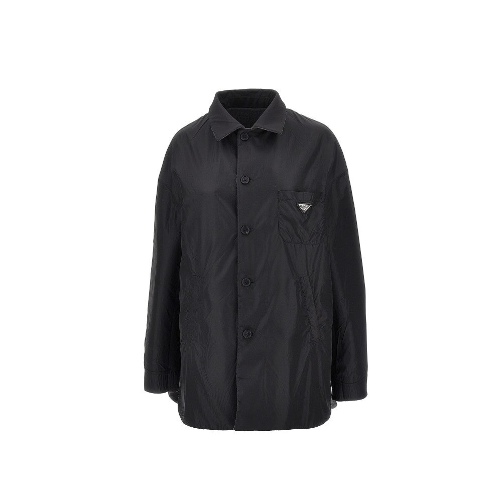 Overshirt reversibile in Cashwool e Re-Nylon