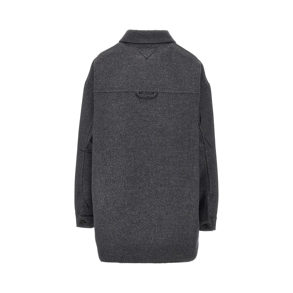 Overshirt reversibile in Cashwool e Re-Nylon