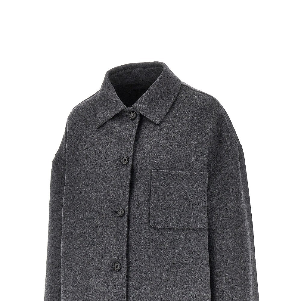 Overshirt reversibile in Cashwool e Re-Nylon