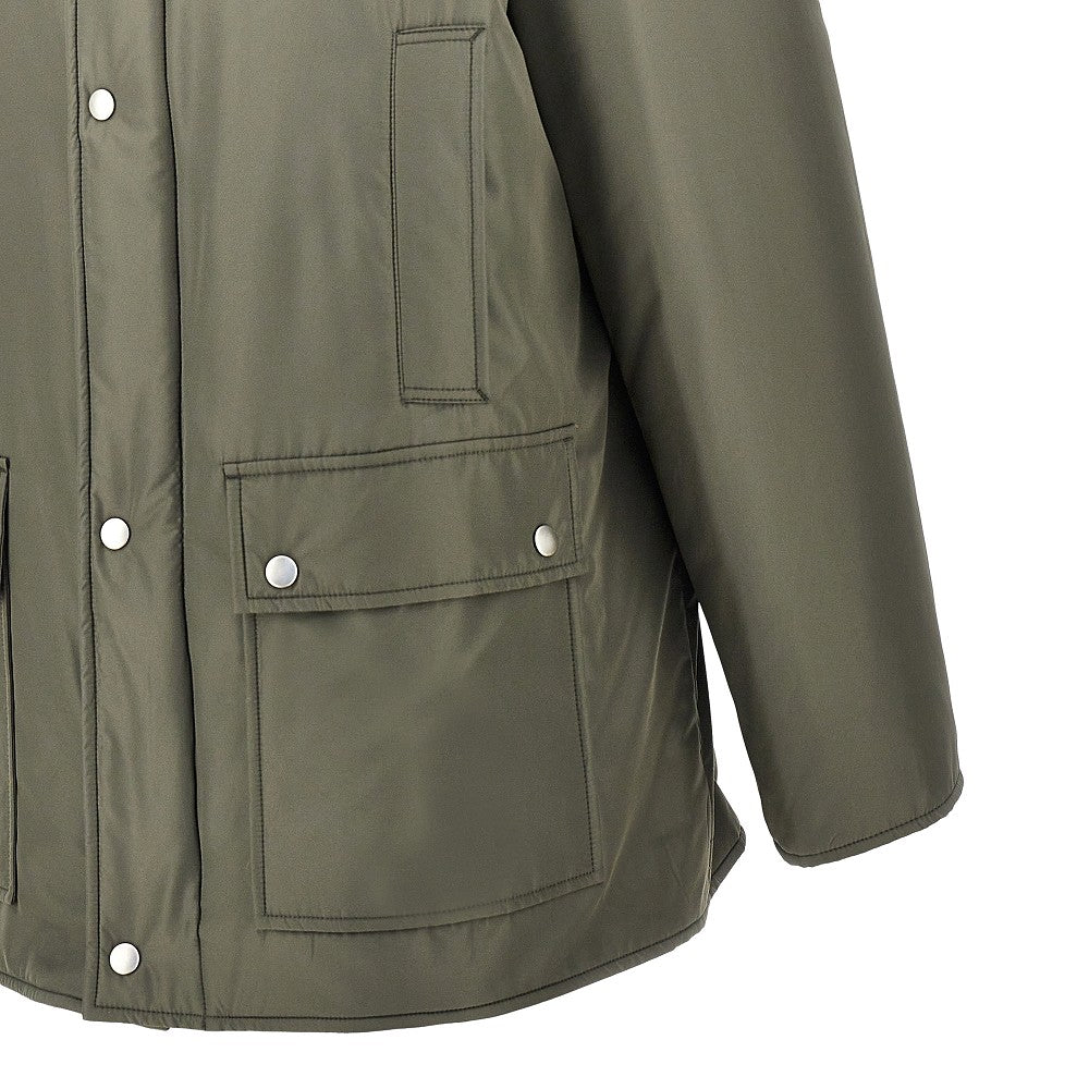 Padded jacket with shearling-effect collar