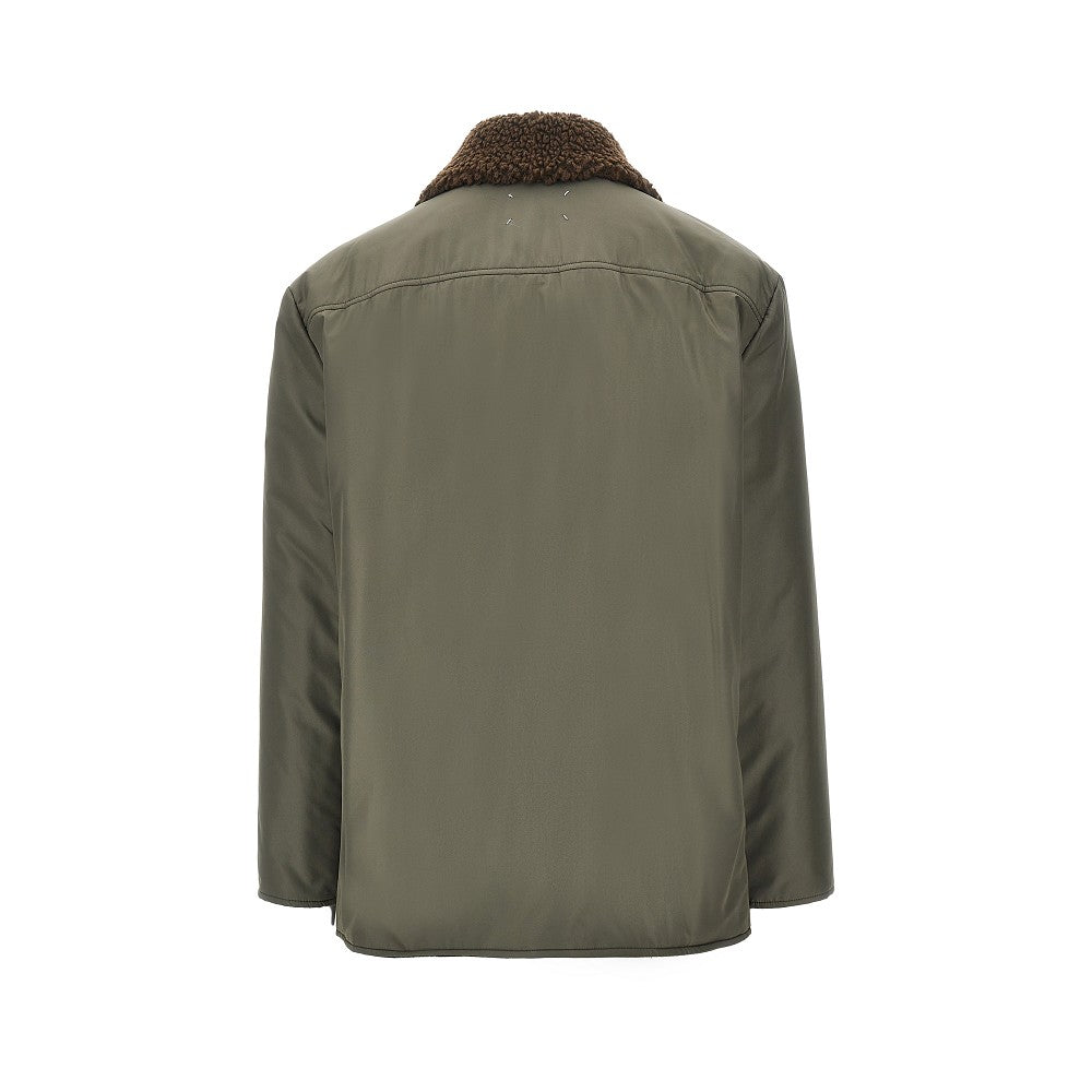 Padded jacket with shearling-effect collar