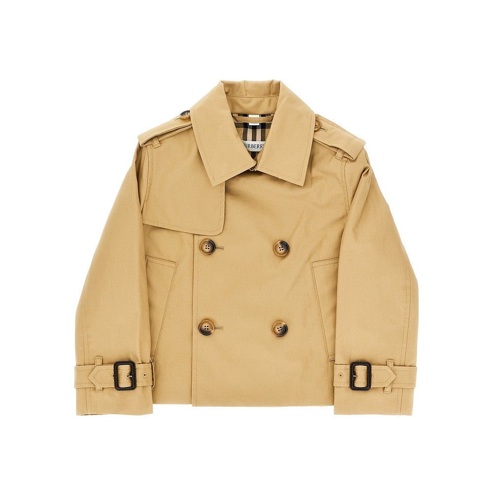 Cotton twill short trench coat