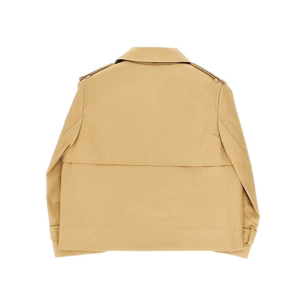Cotton twill short trench coat