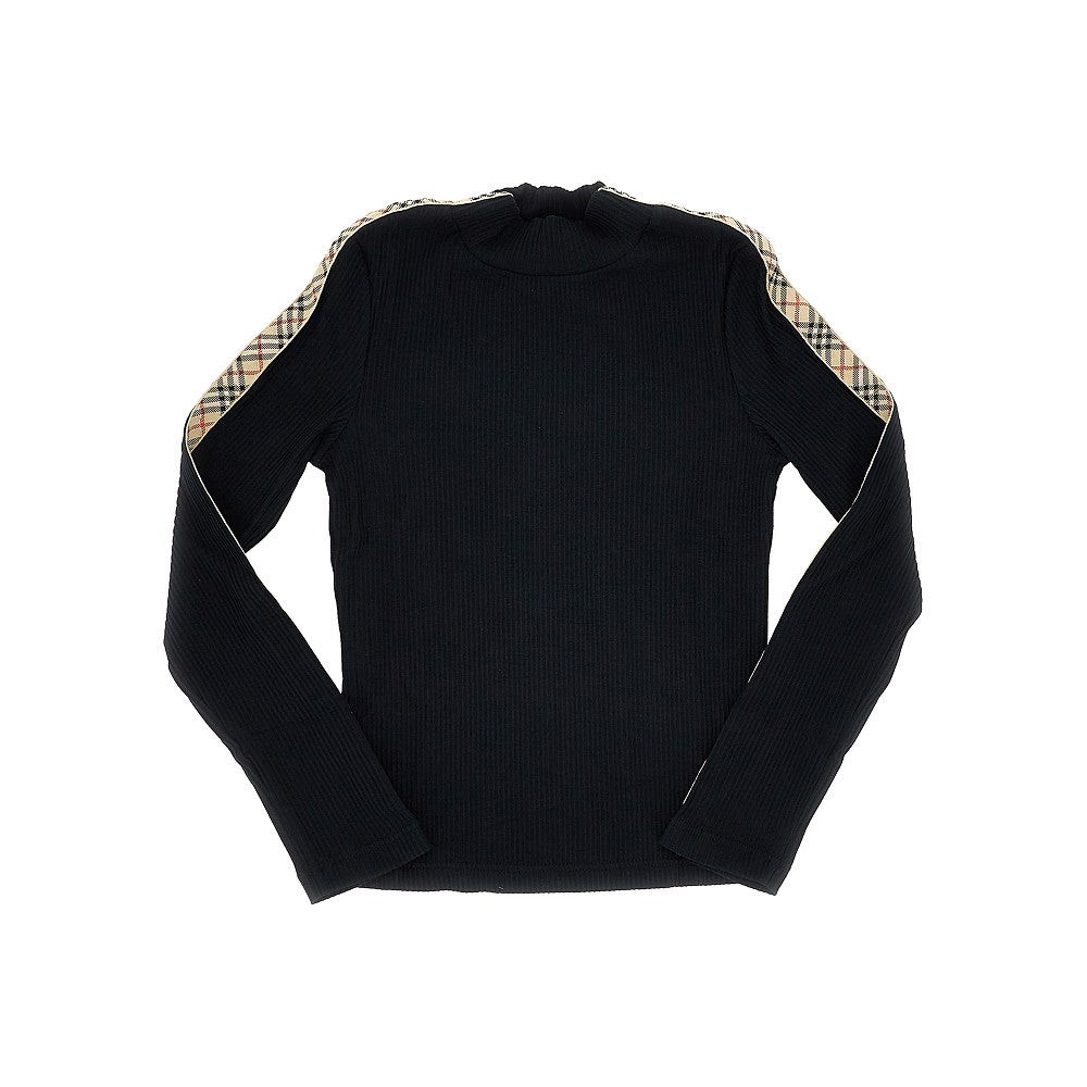 T-shirt in cotone stretch con nastro Check