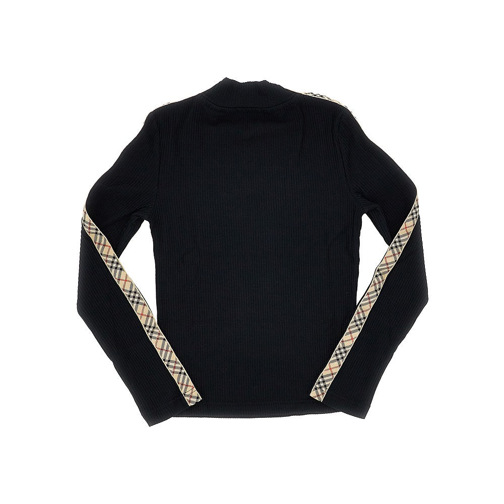 T-shirt in cotone stretch con nastro Check