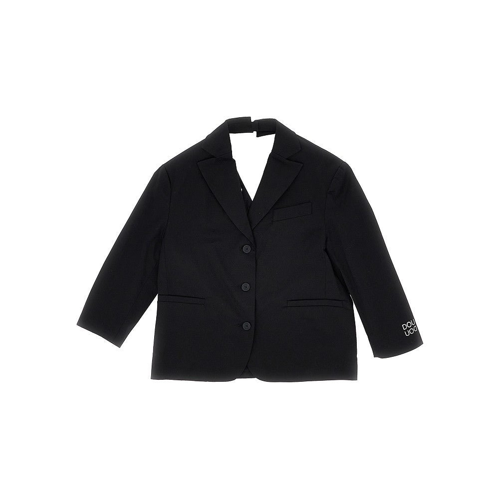 Giacca in cotone stretch con stampa logo