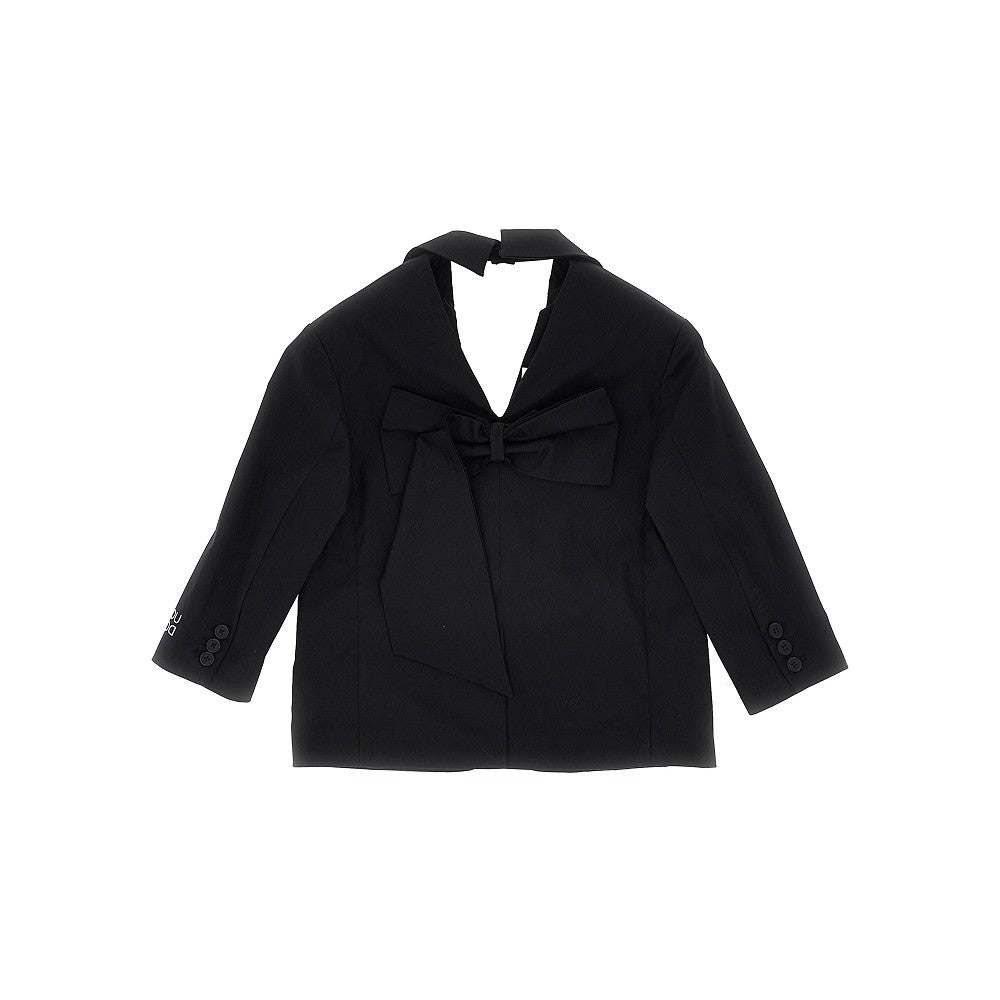 Giacca in cotone stretch con stampa logo
