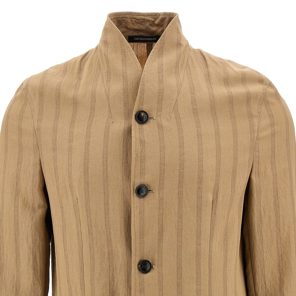 Jacquard striped viscose-blend jacket