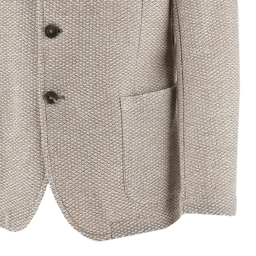 Linen-blend single-breasted jacket