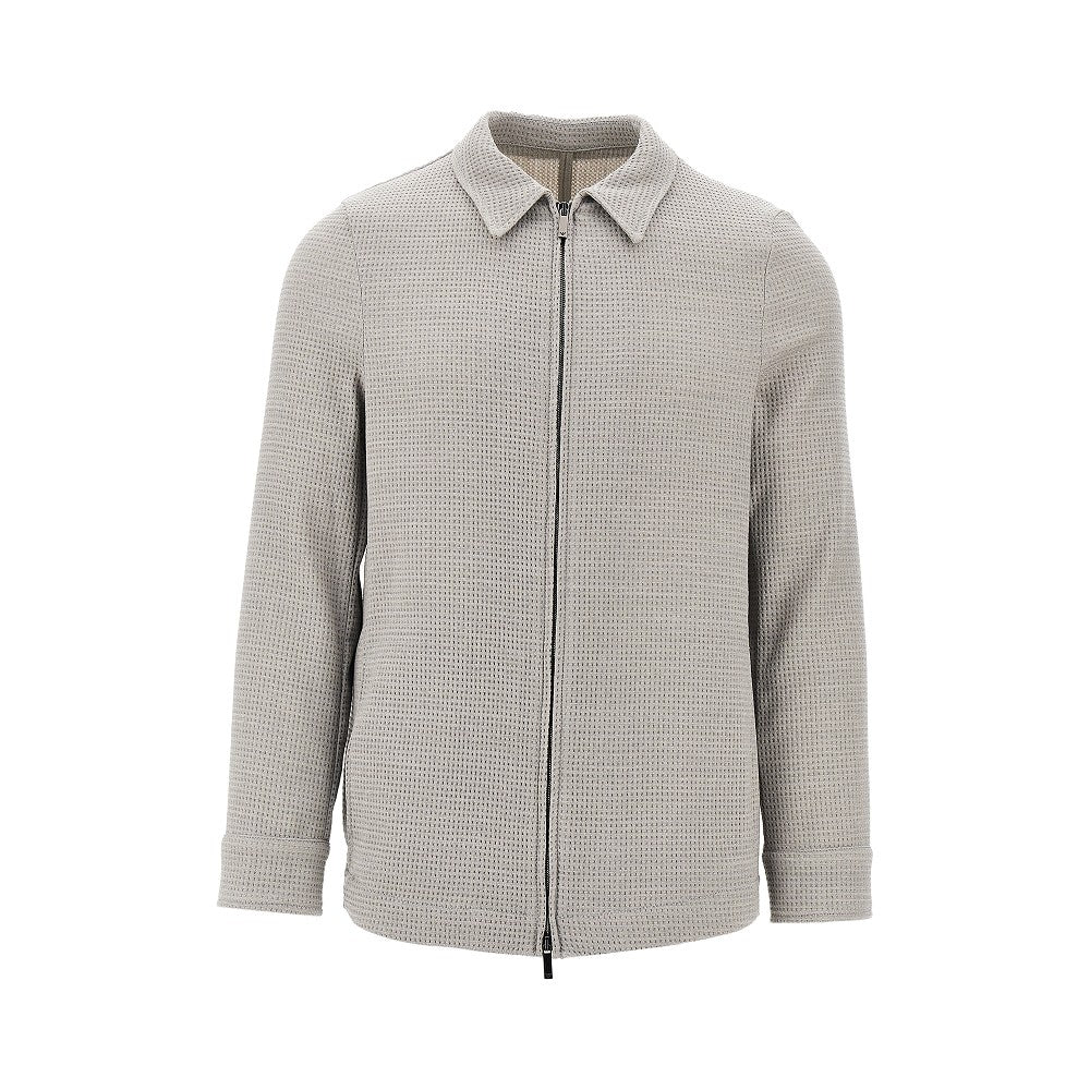 Giacca in jersey waffle con zip