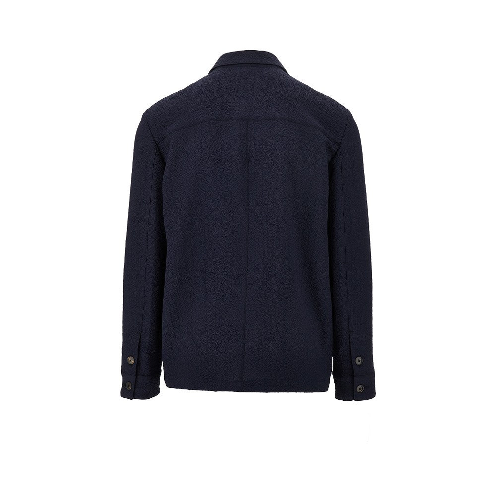 Technical seersucker shirt jacket