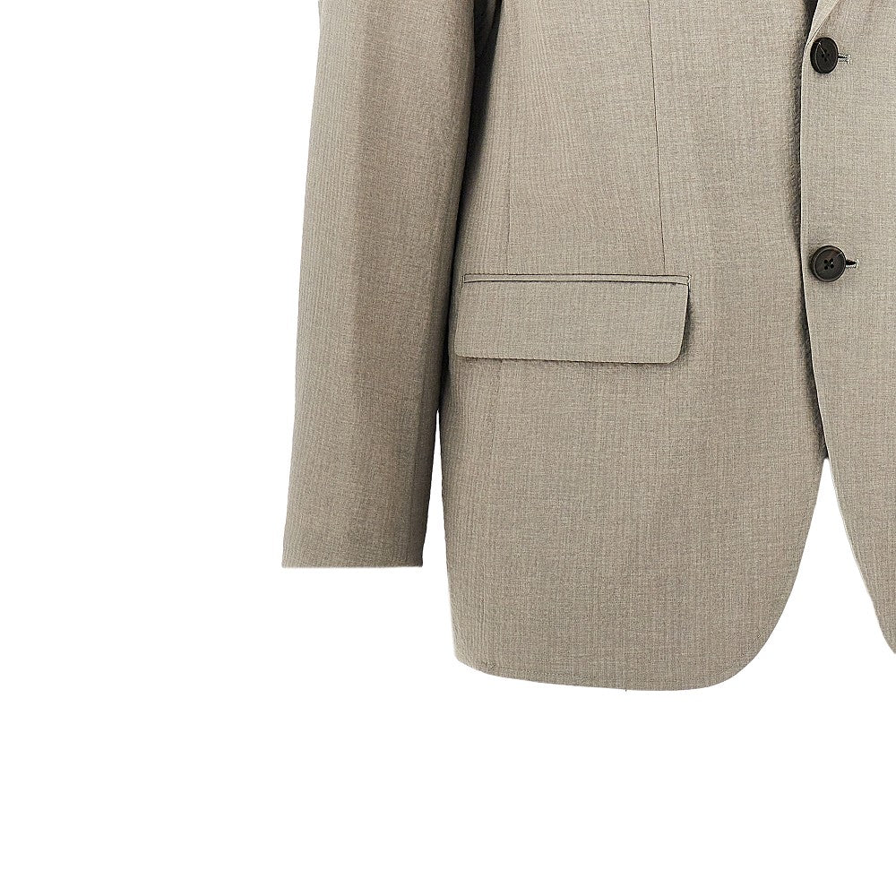 Giacca monopetto in seersucker tecnico