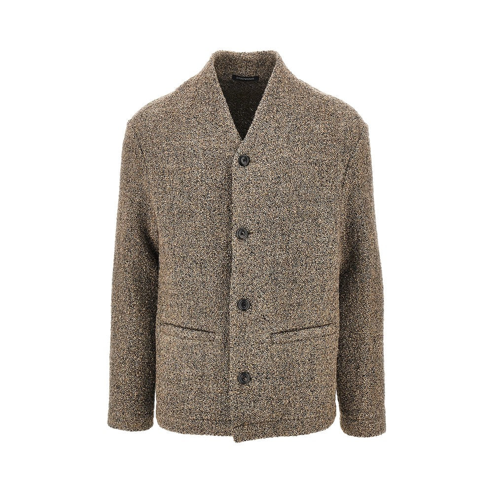 Giacca monopetto in misto lana bouclé