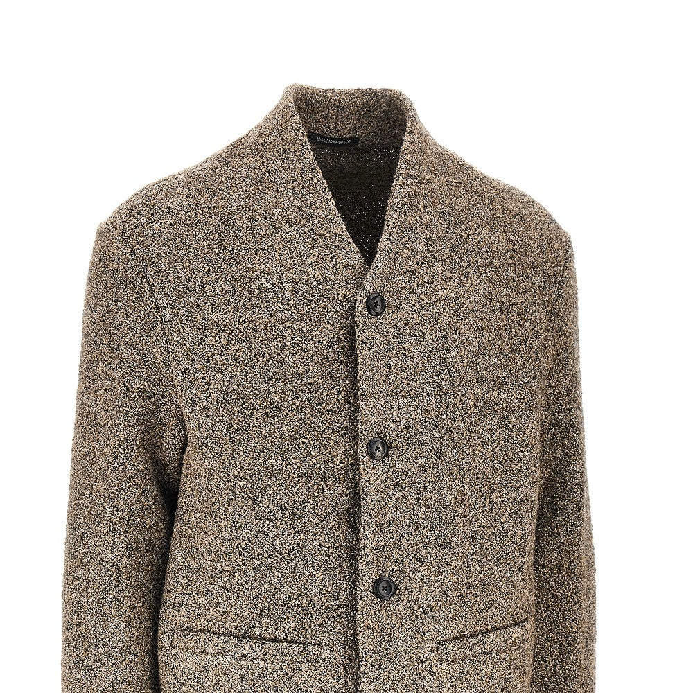 Giacca monopetto in misto lana bouclé