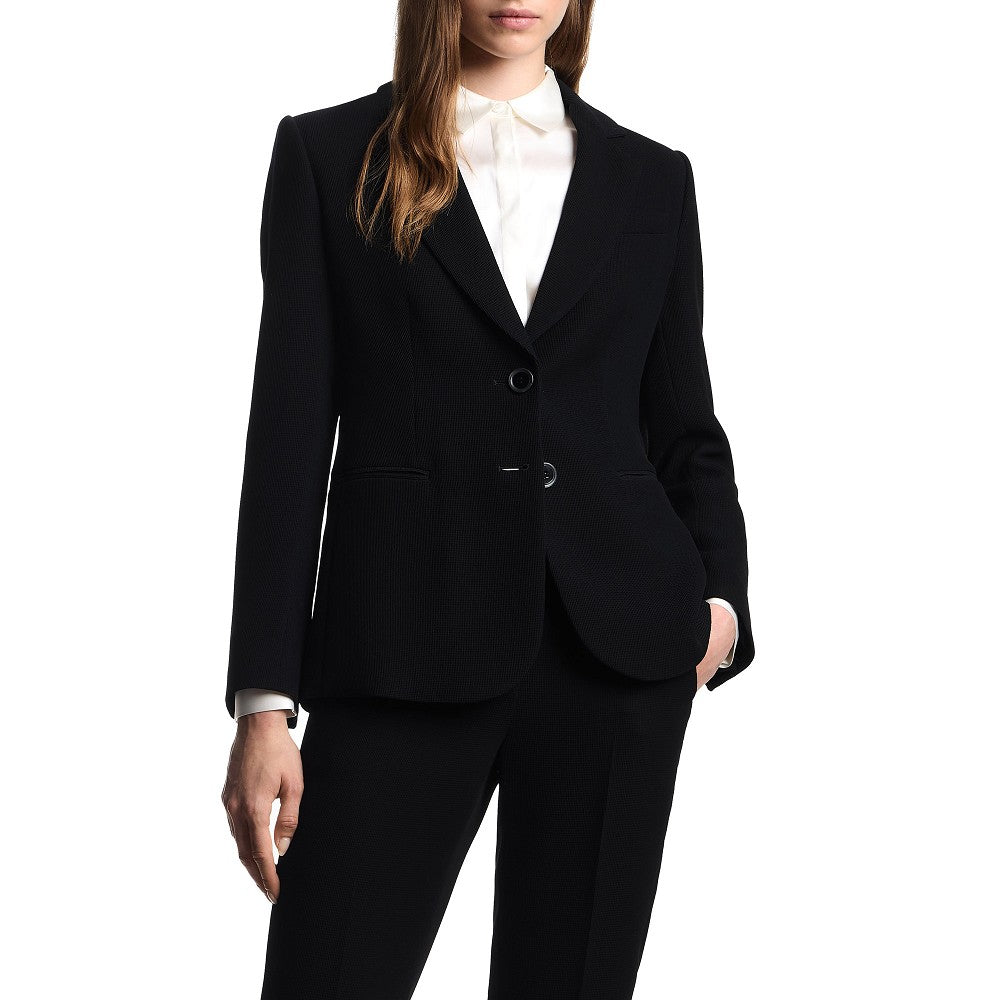 Wafer fabric single-breasted jacket