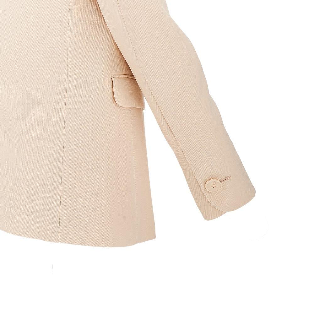 Technical gabardine single-breasted jacket