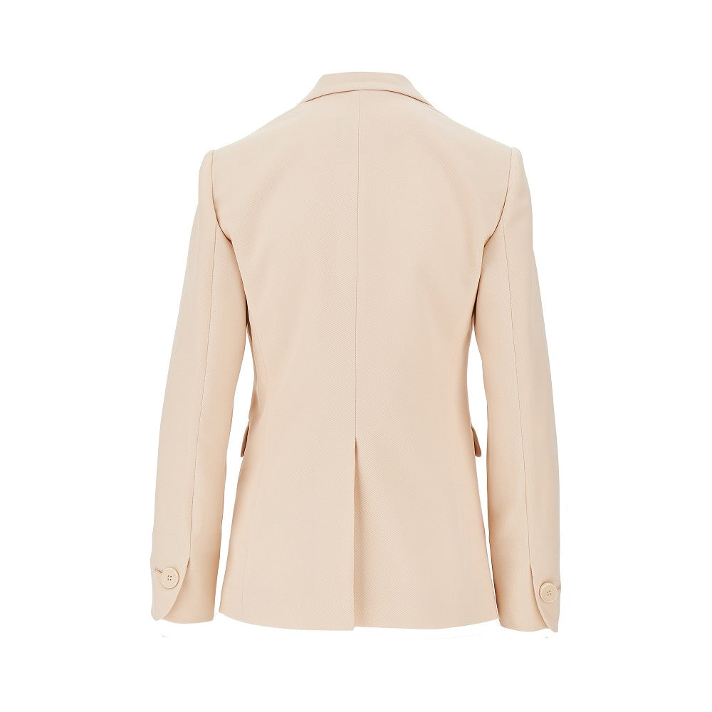 Technical gabardine single-breasted jacket