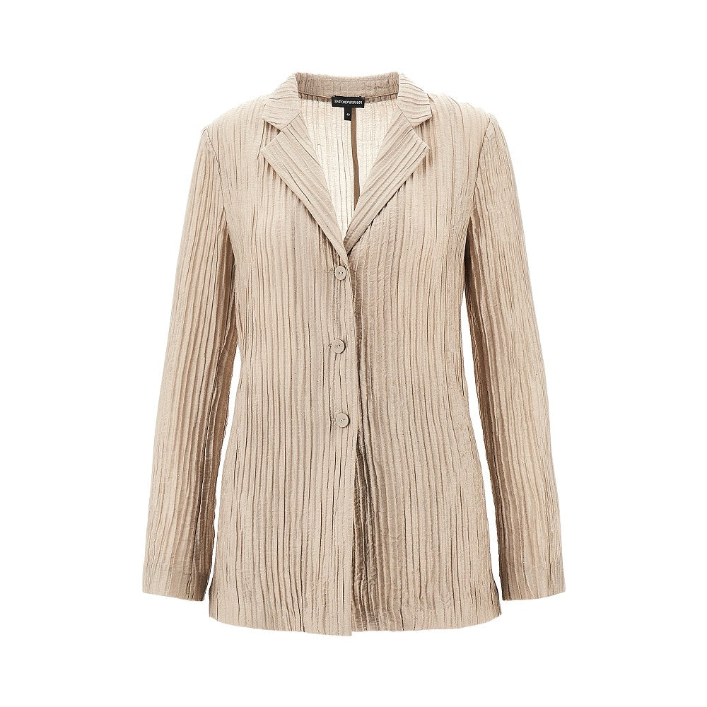 Blazer monopetto in taffetà testurizzato