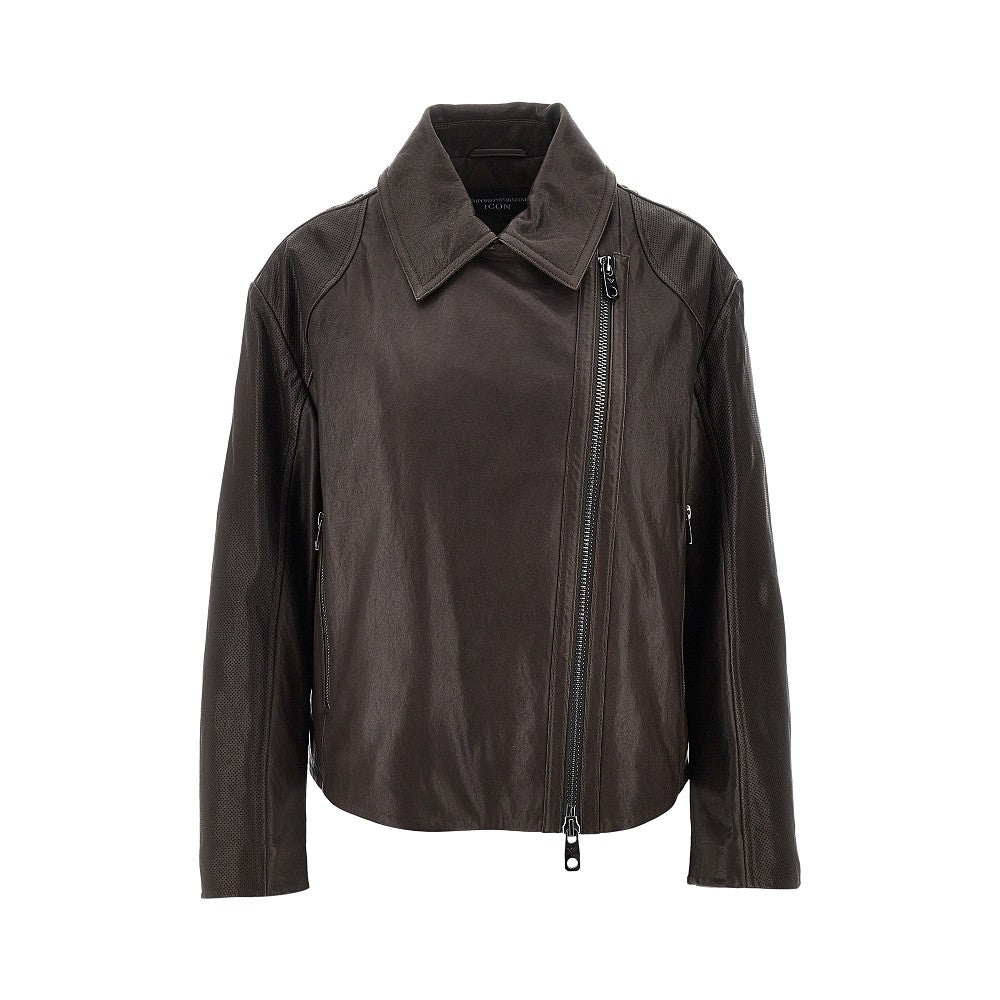 Giacca biker in pelle