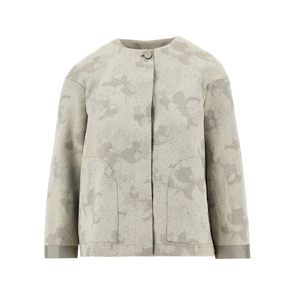 Camou Flower jacquard fabric jacket