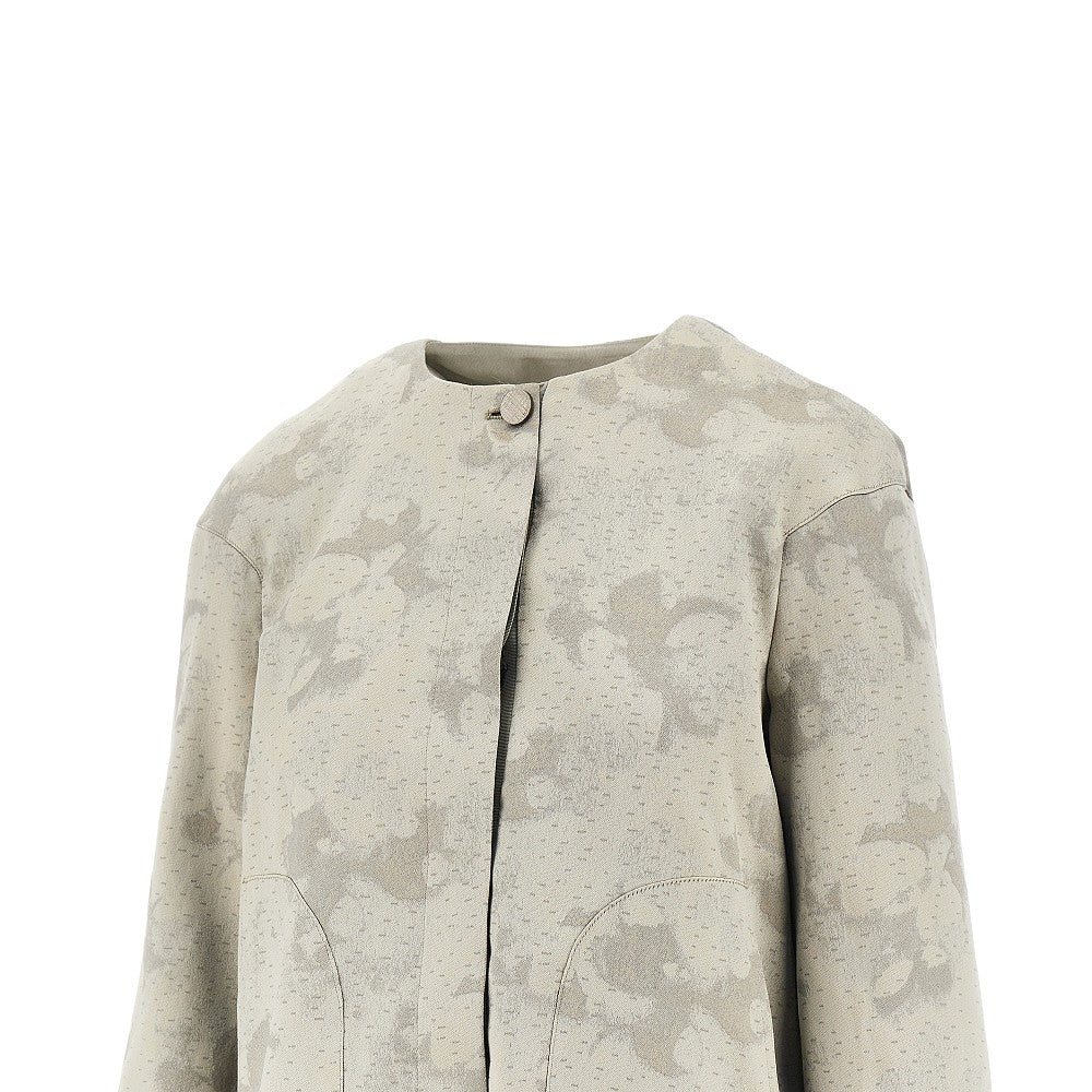 Camou Flower jacquard fabric jacket