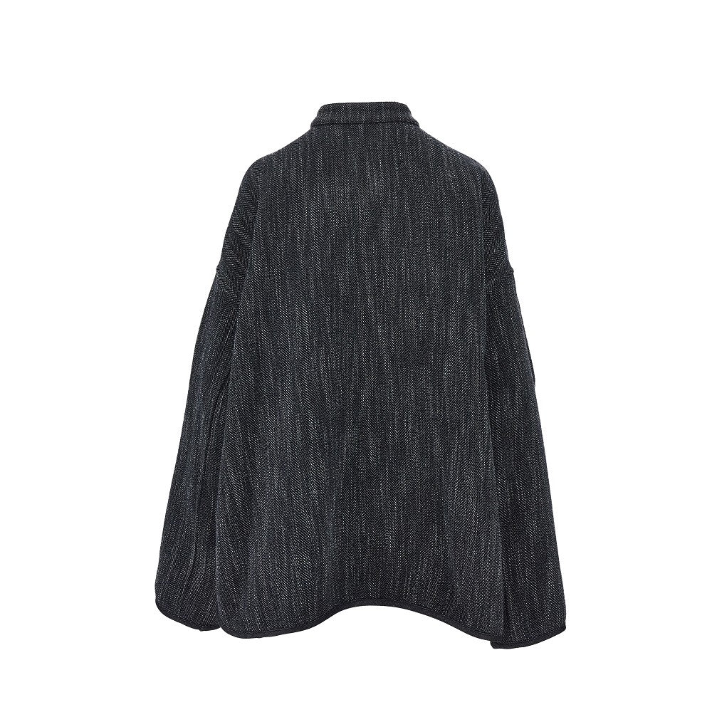 Giacca oversize reversibile in misto lana
