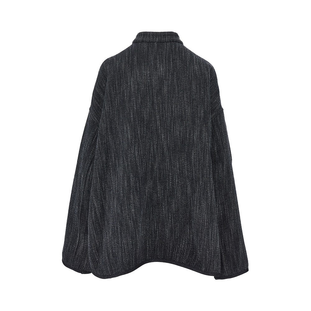 Giacca oversize reversibile in misto lana
