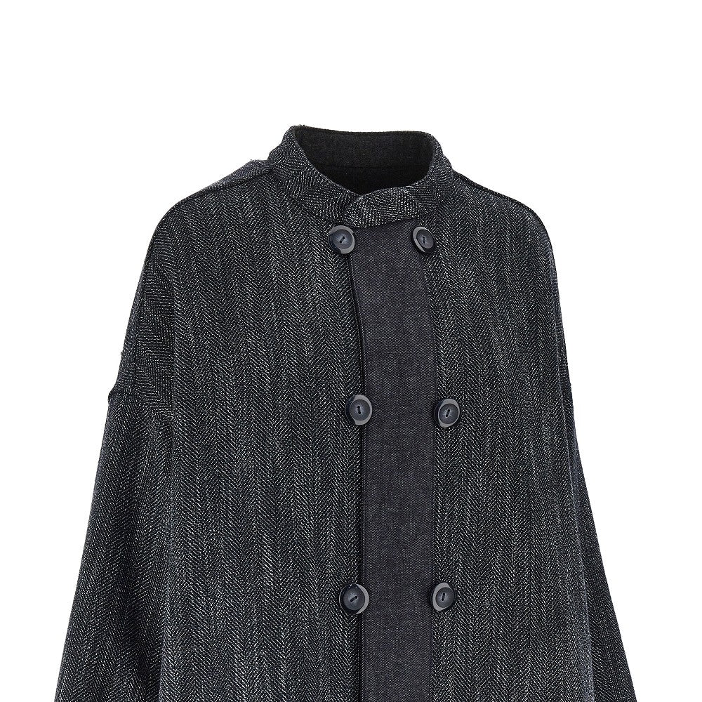 Giacca oversize reversibile in misto lana