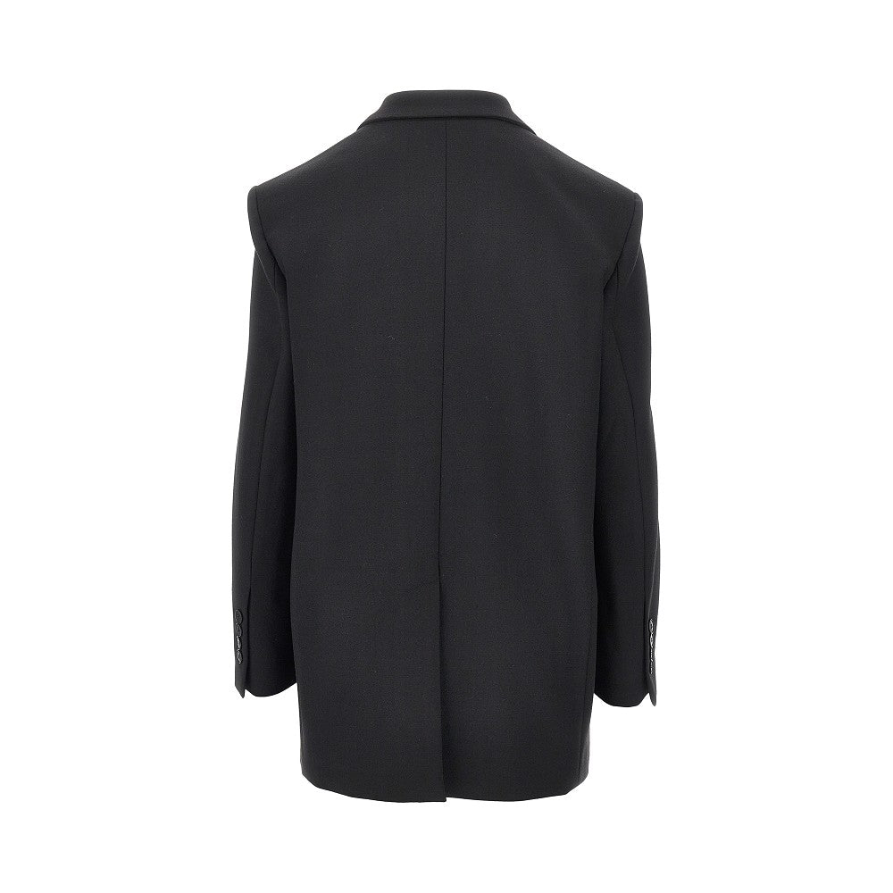 Wool-blend oversized double-breasted jacket