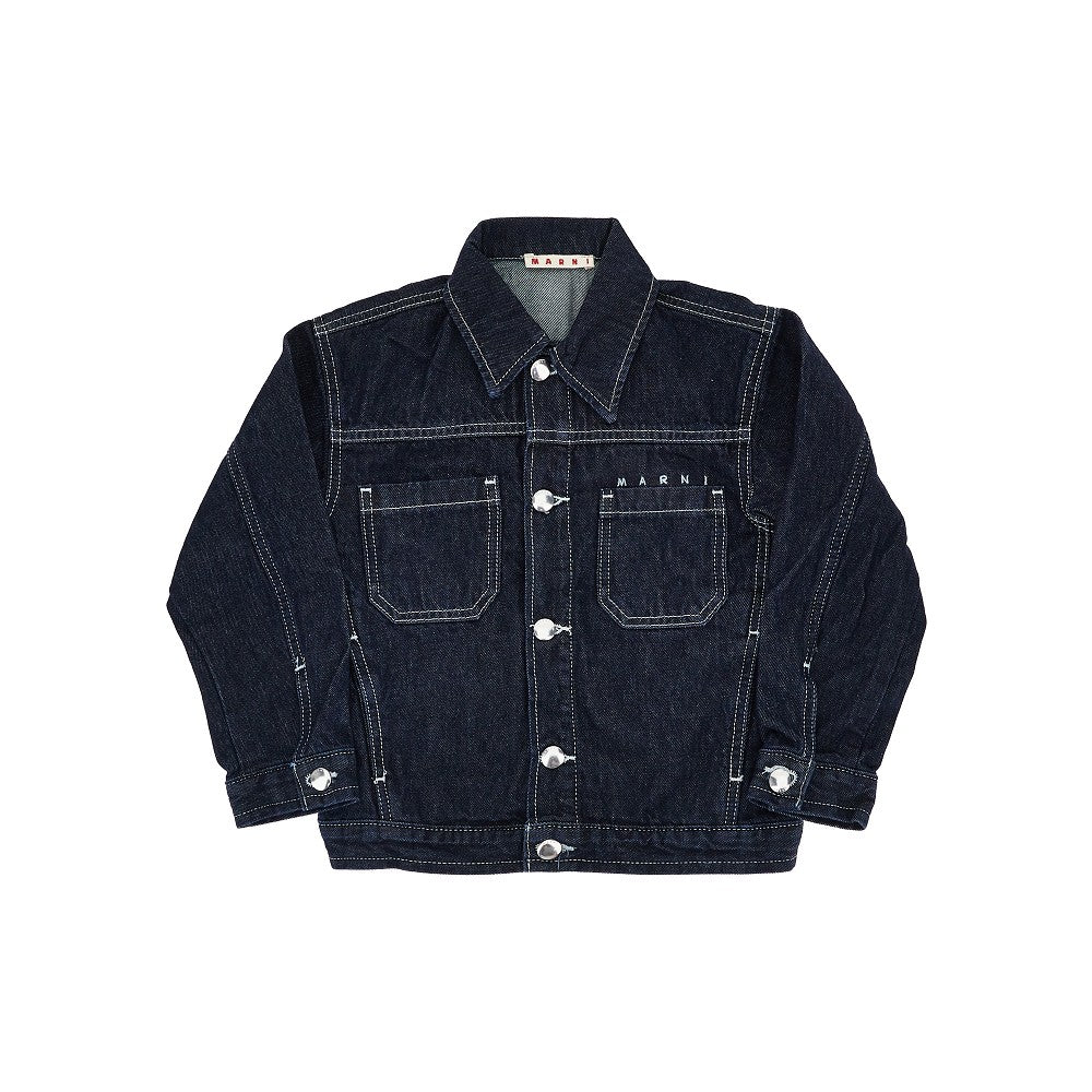 Giacca in denim con logo ricamato