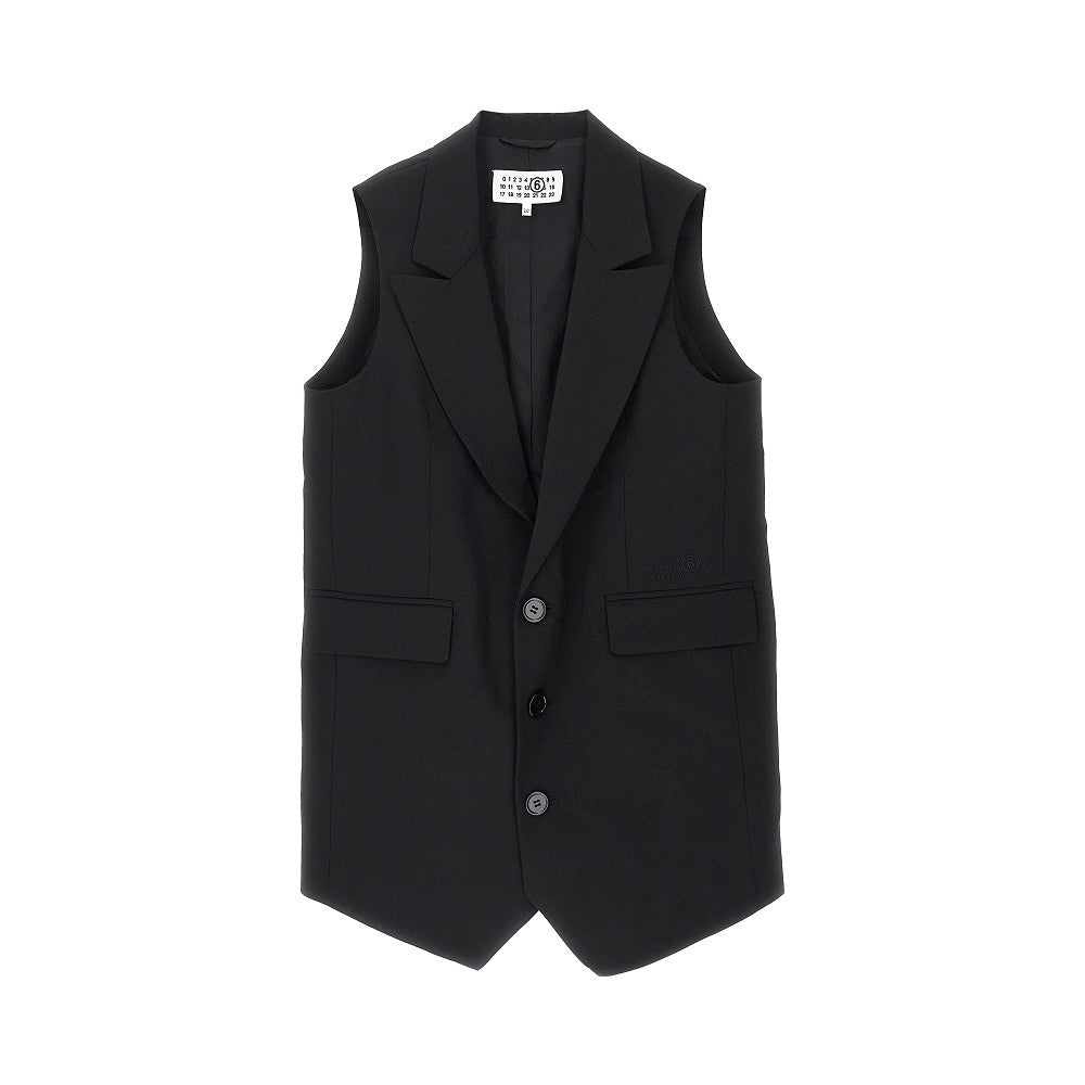 Wool-blend oversized vest