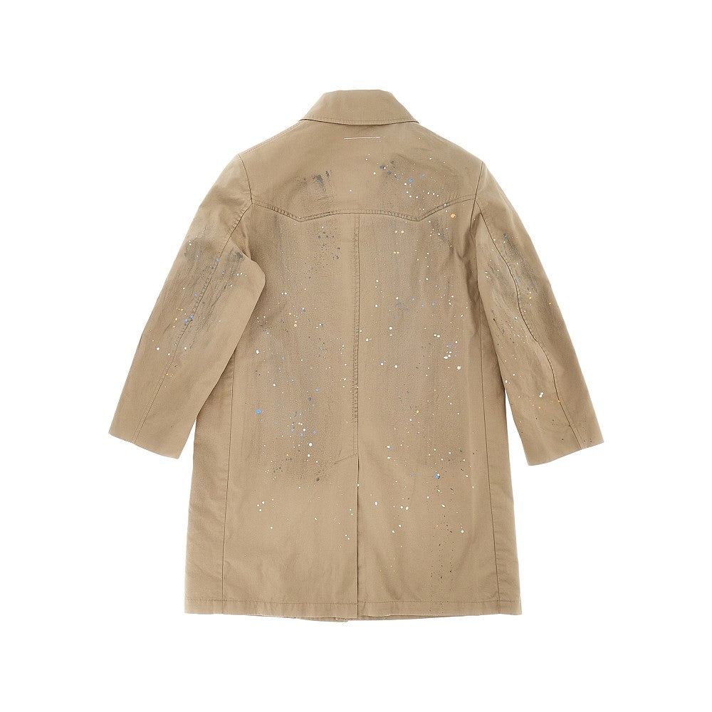 Trench in cotone con stampa logo