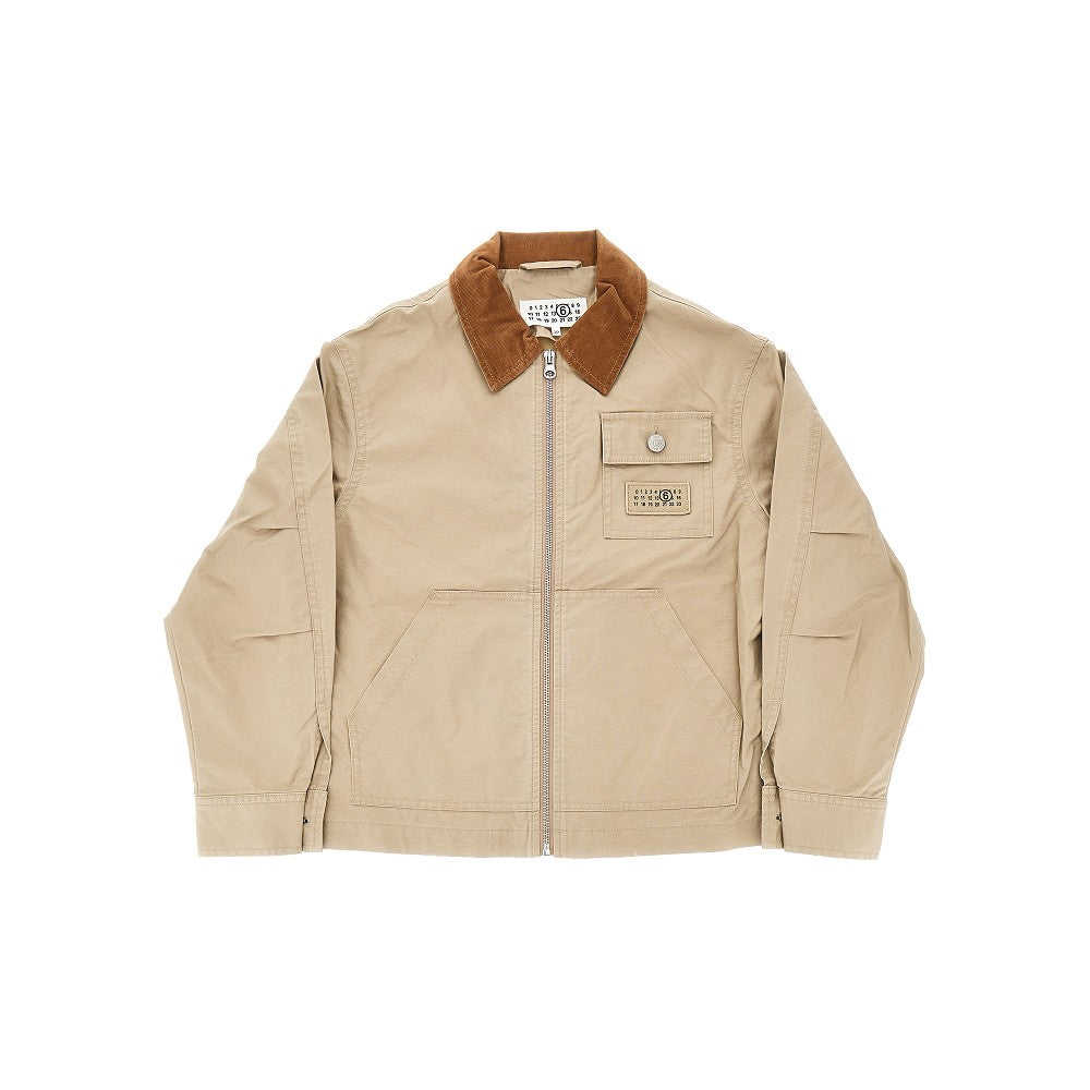 Giacca in cotone con patch logo