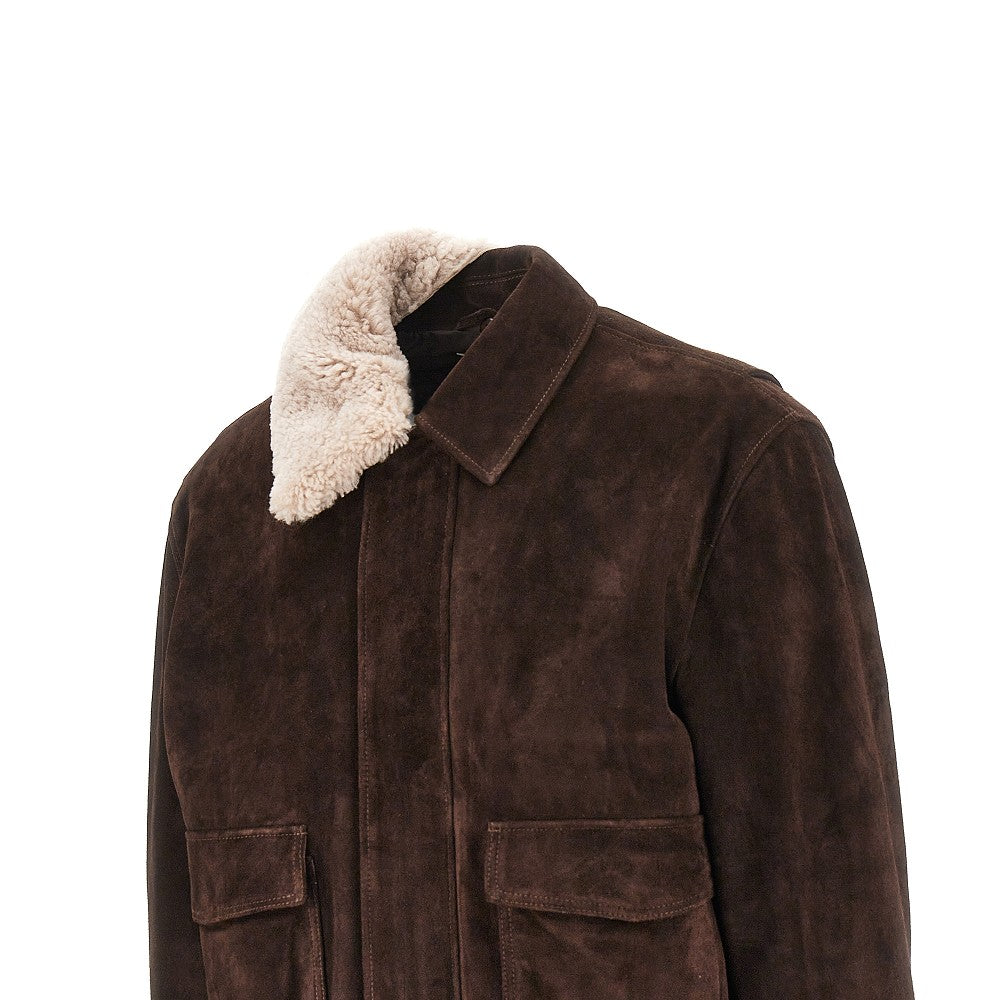 'Bari' suede leather bomber jacket