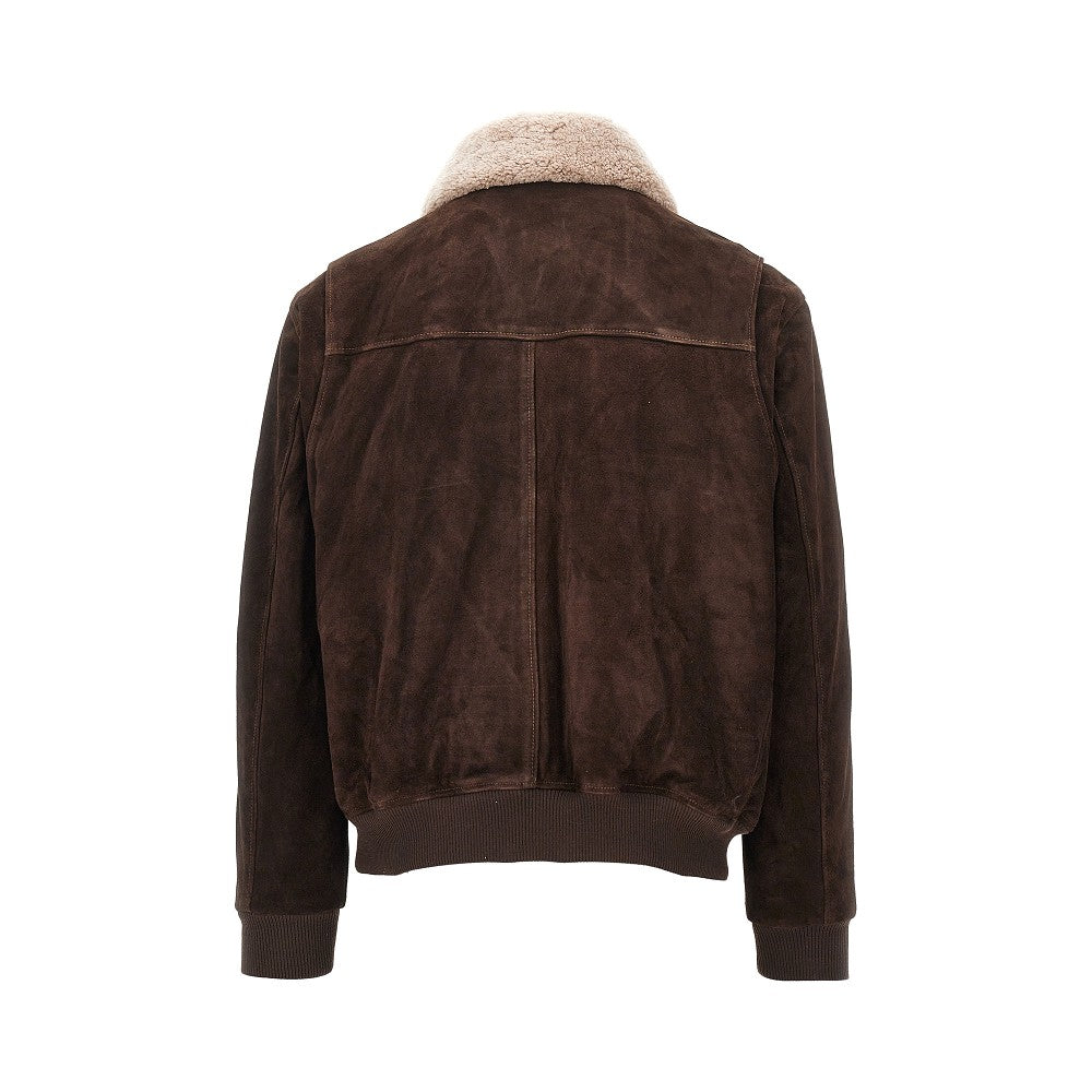 'Bari' suede leather bomber jacket