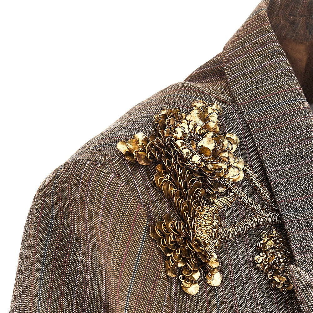 Giacca doppiopetto oversize ricamata
