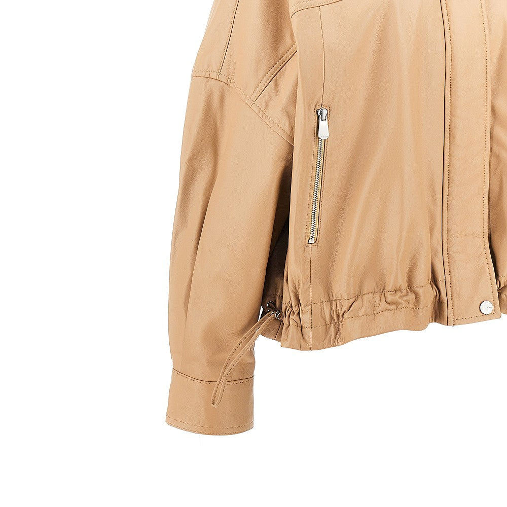 Nappa leather blouson jacket