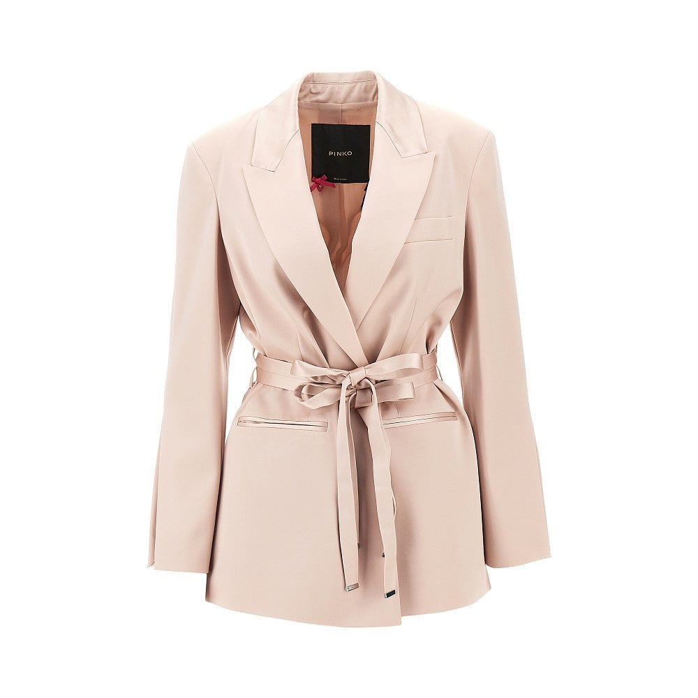 Giacca in satin con cintura