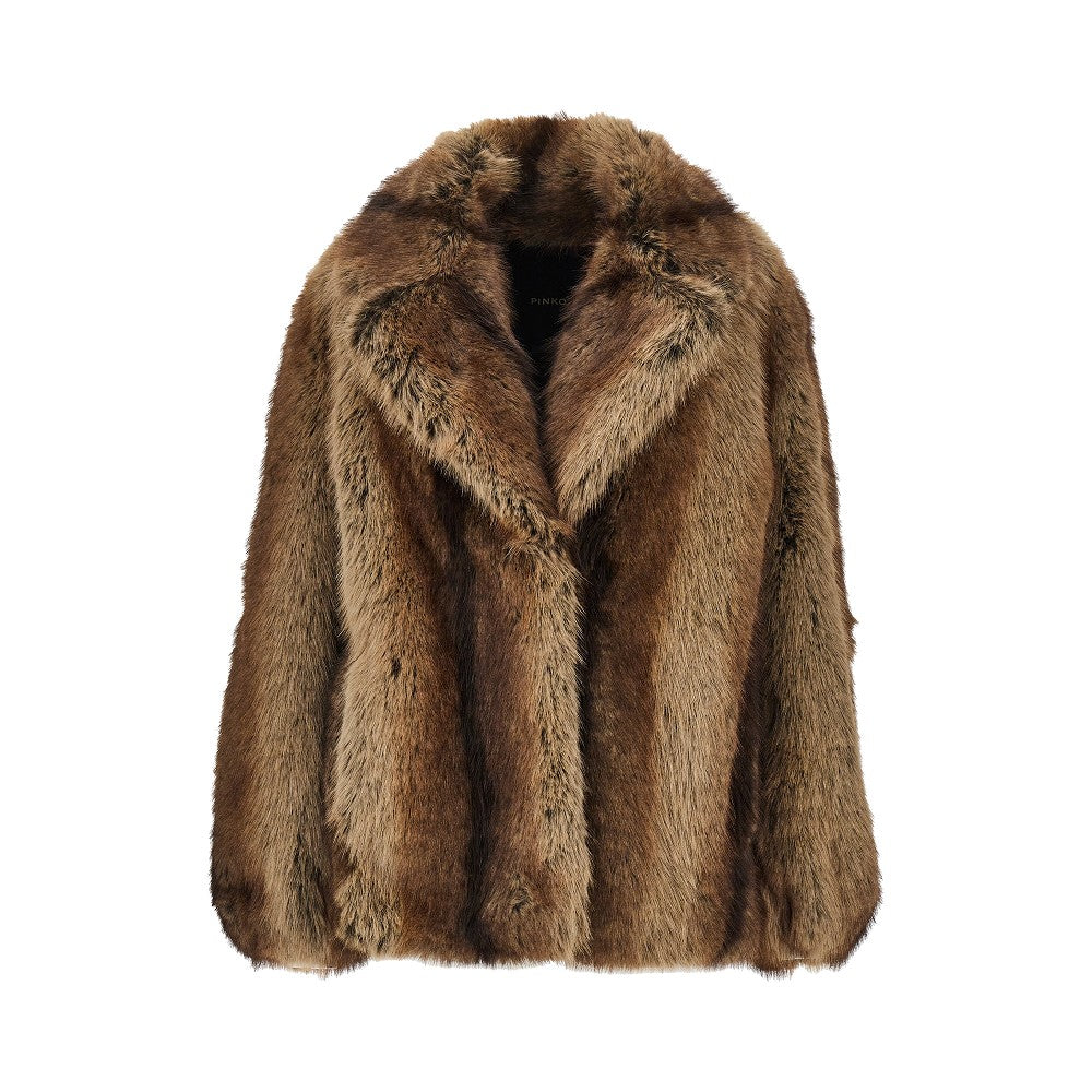 Caban oversize in pelliccia sintetica