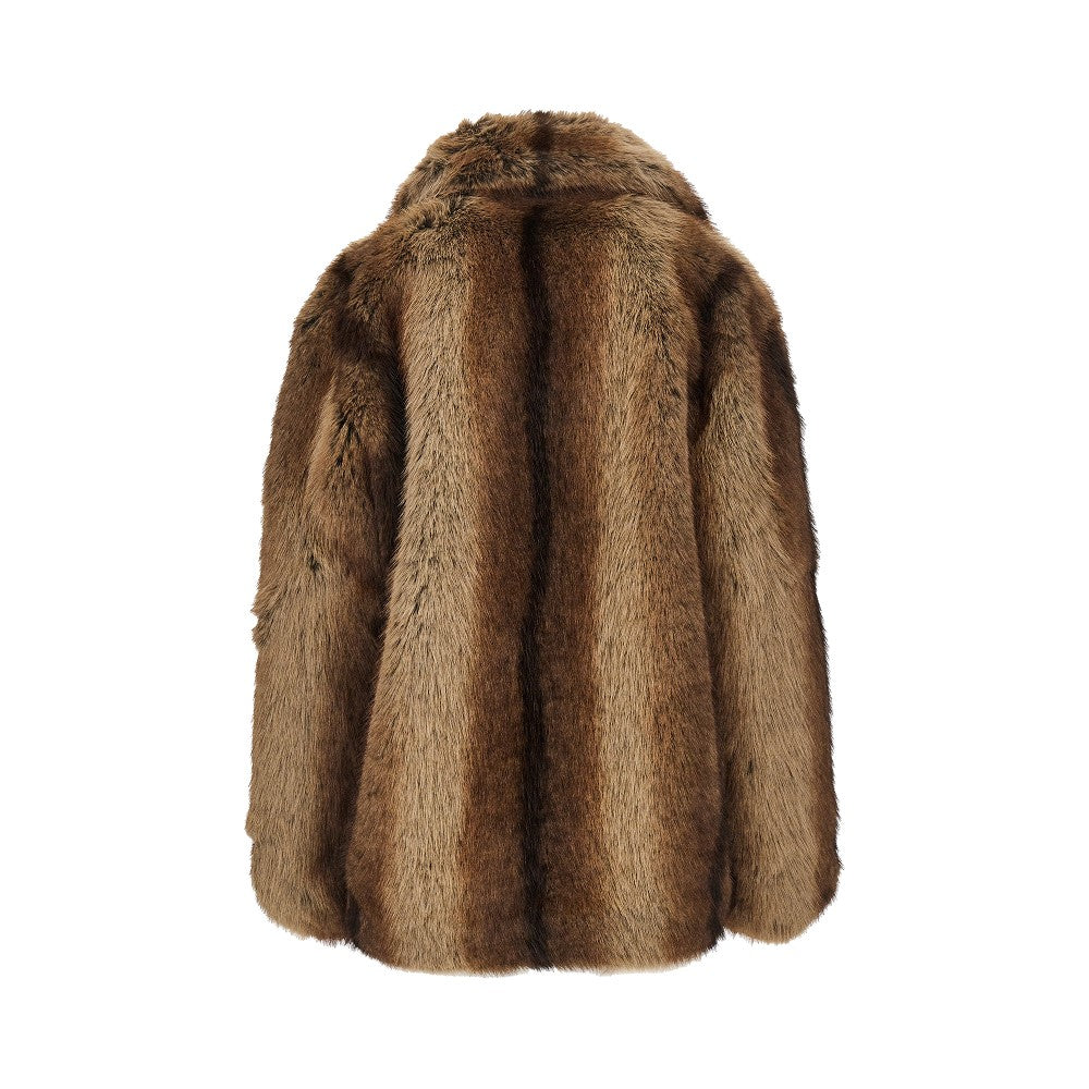 Caban oversize in pelliccia sintetica