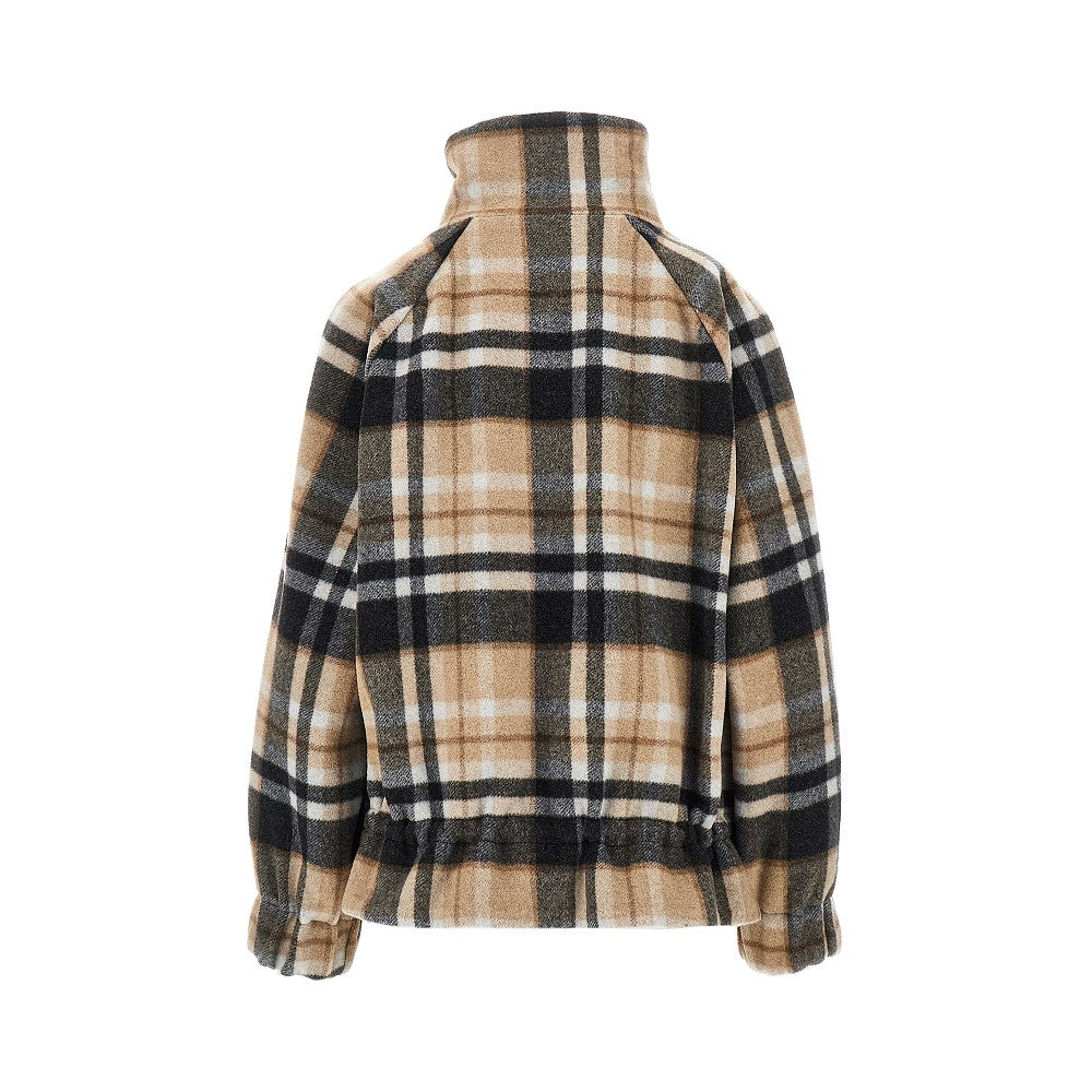 Caban in misto lana con motivo Check