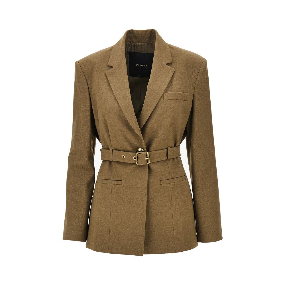 Giacca in gabardine con cintura