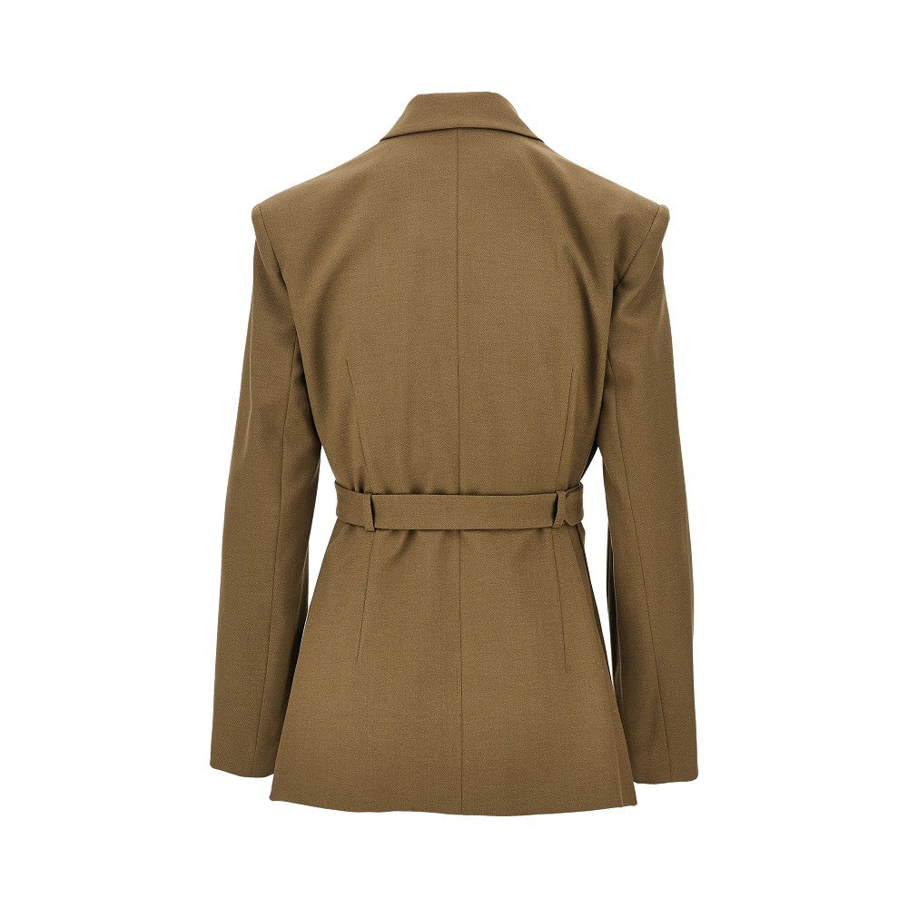 Giacca in gabardine con cintura