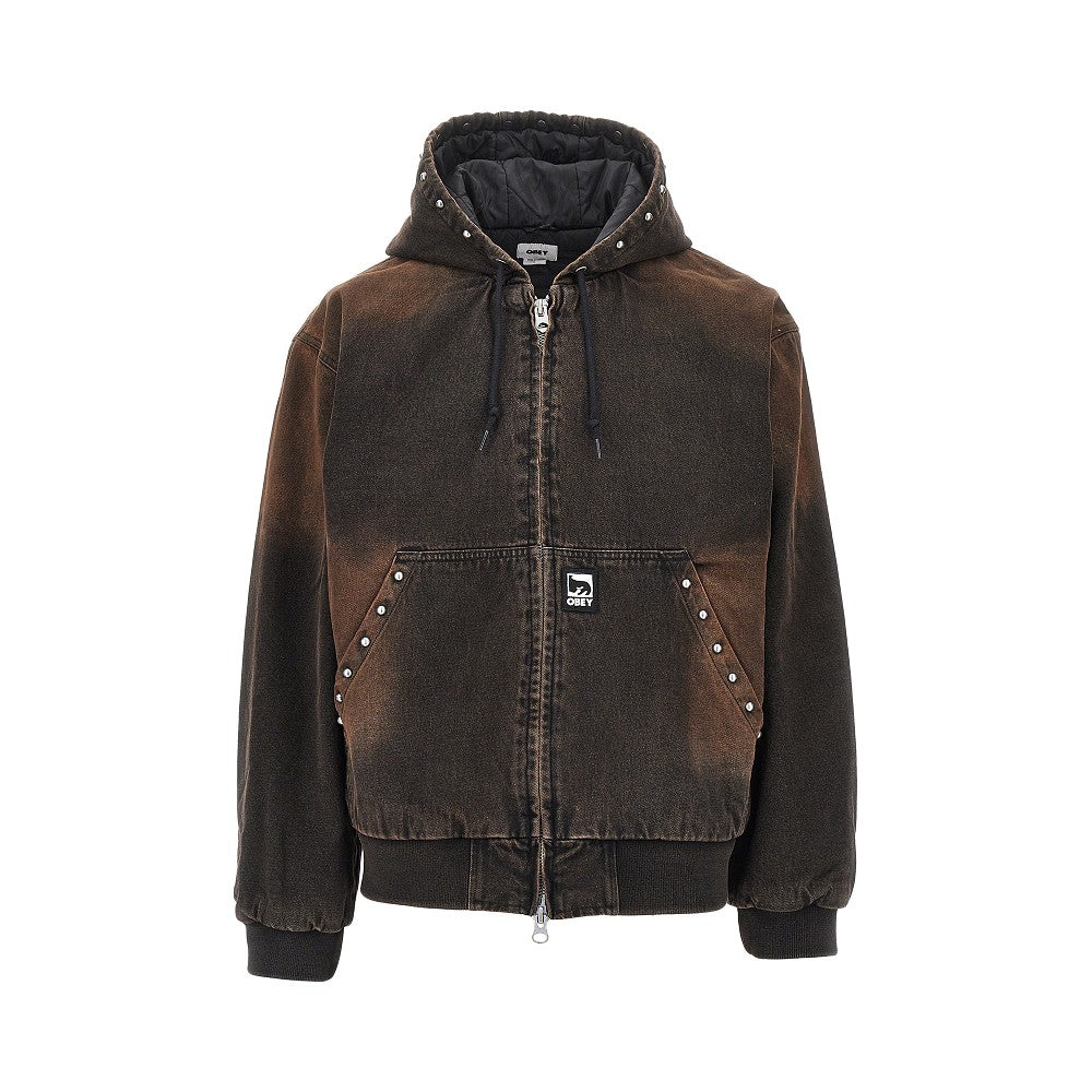 Studded denim blouson jacket