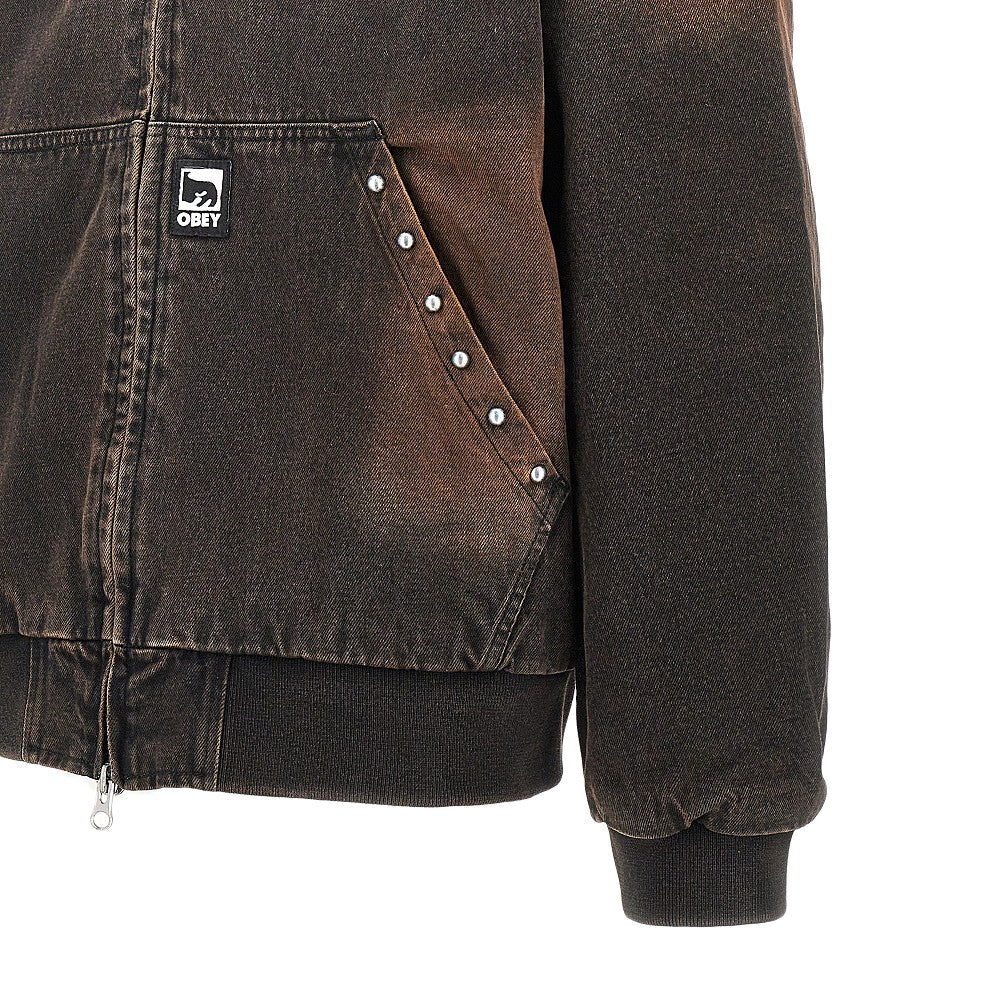Studded denim blouson jacket